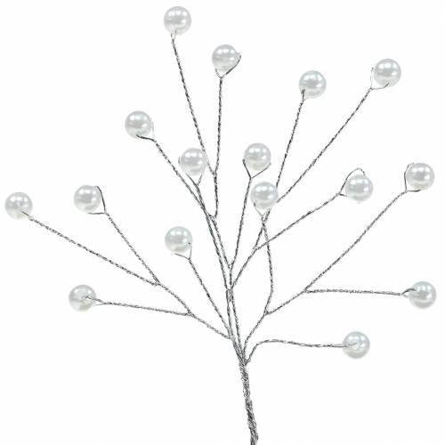 Article Branche de perle blanche L18cm 2 pcs