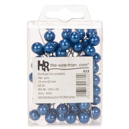 Epingles Tête Perle Bleu Ø10mm
