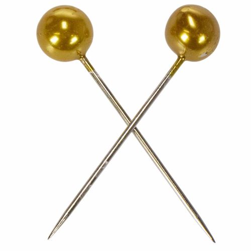 Epingles Tête Perle Doré Ø15mm 75mm | Floristik24.be