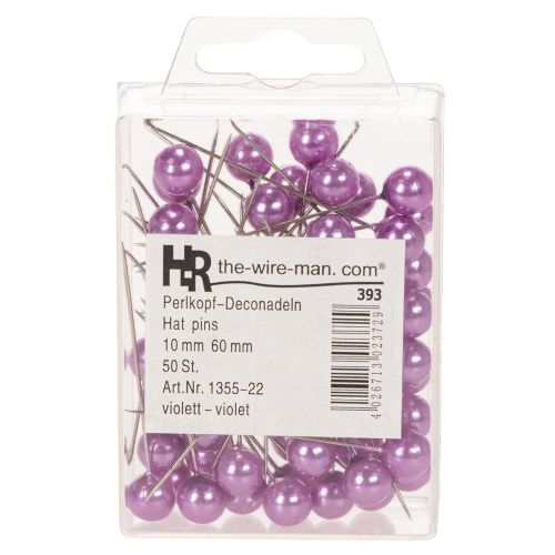 Epingles à perler violet Ø10mm