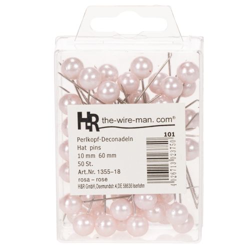Epingles Tête Perle Rose Ø10mm