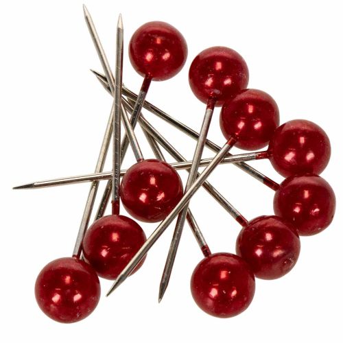 Epingles Tête Perle Rouge Ø15mm 75mm