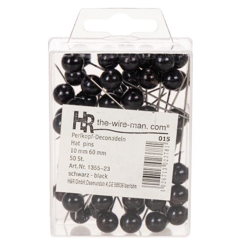 Epingles à perler noir Ø10mm