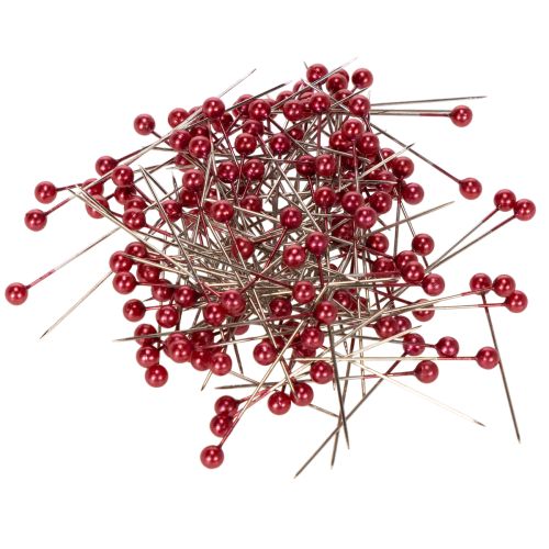 Épingles décoratives à tête de perle rouge pour fleuristes, Ø 4 mm, 40 mm, 150 pièces