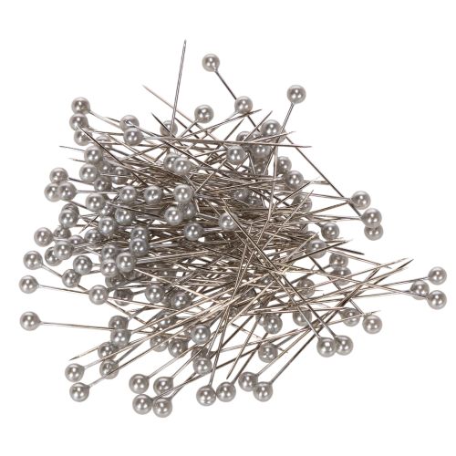 Épingles décoratives et florales à tête de nacre, argent, Ø 4 mm, 40 mm, 150 pièces
