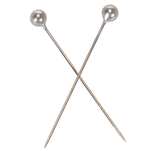 Épingles décoratives et florales à tête de nacre, argent, Ø 4 mm, 40 mm, 150 pièces | Floristik24.be