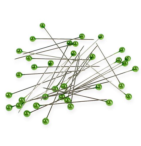 Article Epingles à tête nacrée Ø6mm 65mm vert pomme