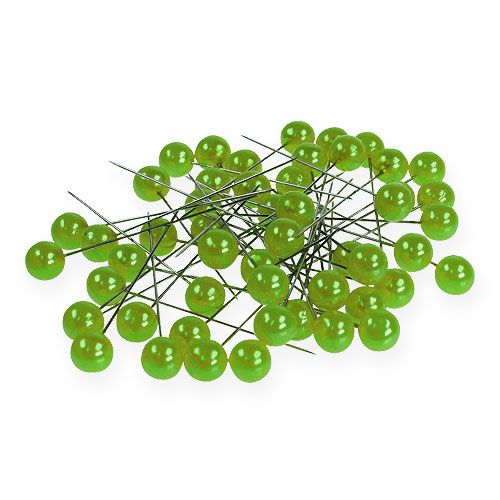 Floristik24 Epingles Tête Perle Vert Pomme Ø10mm 60mm
