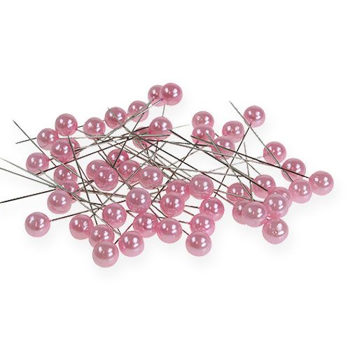 Floristik24 Epingles Tête Perle Rose Ø10mm 60mm