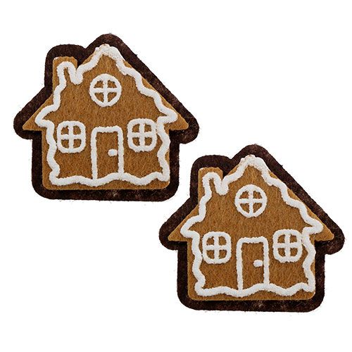 Floristik24 Maison en pain d&#39;épice avec point de colle 4,5cm 12pcs