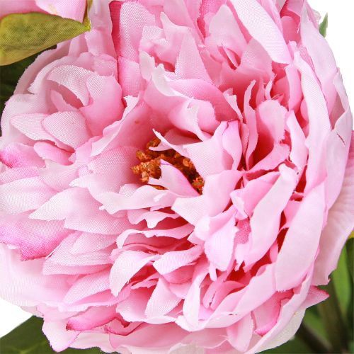 Article Pivoine fleurs artificielles rose avec longue tige 70cm 3pcs