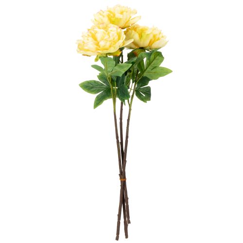 Article Pivoine artificielle à grande fleur pour une décoration intérieure florale intemporelle, 60 cm, lot de 3