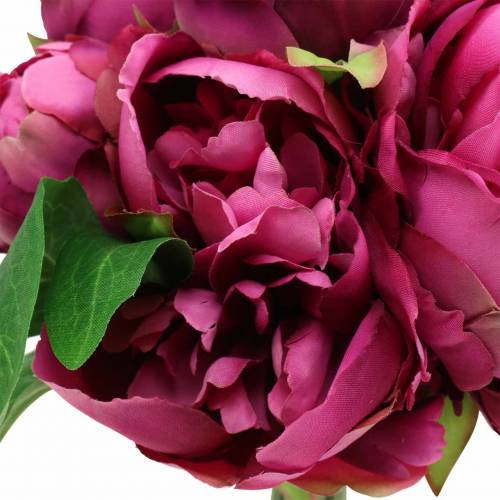 Floristik24 Bouquet de fleurs artificielles avec pivoines violet magenta Ø27cm 1 pièce