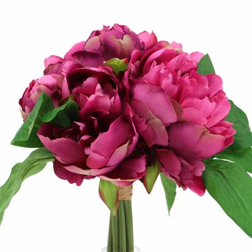 Floristik24 Bouquet artificiel avec pivoines magenta violet Ø27cm 1pc