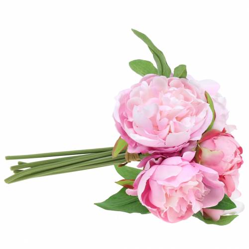 Floristik24 Bouquet de fleurs artificielles avec pivoines roses Ø27cm 1 pièce