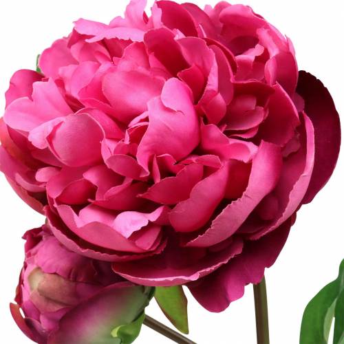 Article Pivoine fleur artificielle avec fleur et bourgeon violet magenta 68cm