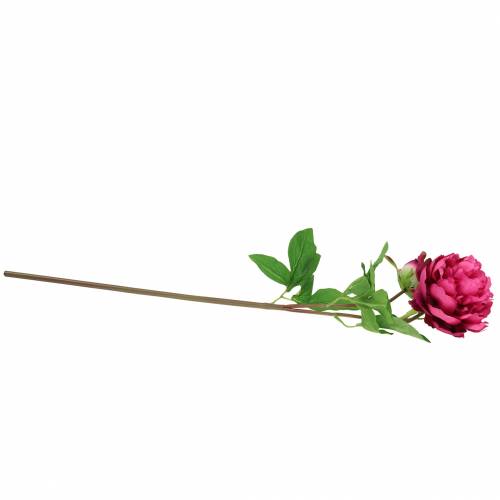 Floristik24 Pivoine fleur artificielle avec fleur et bourgeon violet magenta 68cm
