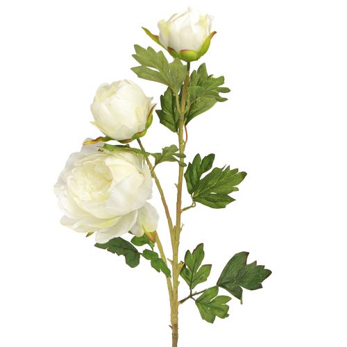 Floristik24 Pivoines artificielles à 3 fleurs Blanc crème 81cm 2pcs