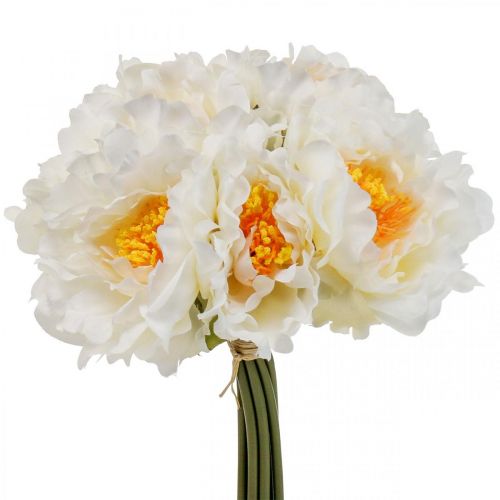 Floristik24 Pivoines Pivoines Artificielles Blanc Jaune Fleurs Artificielles 7pcs