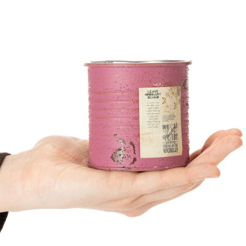 Article Pot de fleurs décoratif rond en métal violet de style vintage, Ø 8 cm, H 7,5 cm