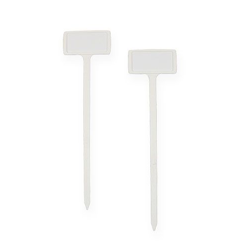 Etiquettes de plantes échangeables Inclinées Blanc 32cm 10pcs