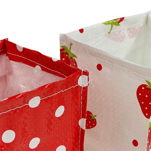 Floristik24 Boîte à plantes 10x10cm 8pcs. rouge blanc
