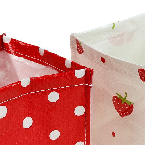 Floristik24 Boîte à plantes 12x12cm 6pcs. rouge blanc