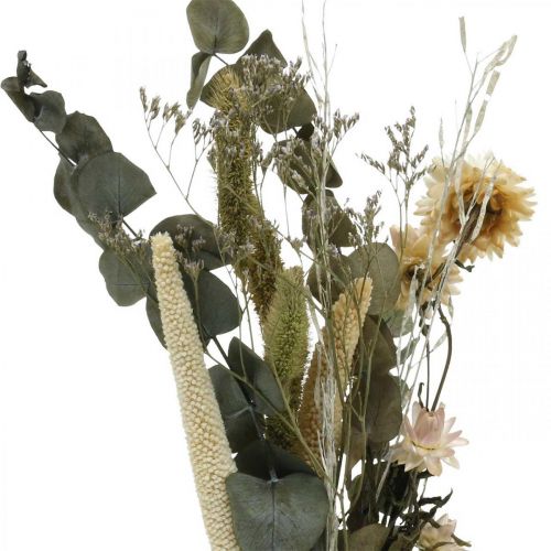 Article Bouquet de fleurs séchées eucalyptus coffret fleuristerie sèche H30-35cm