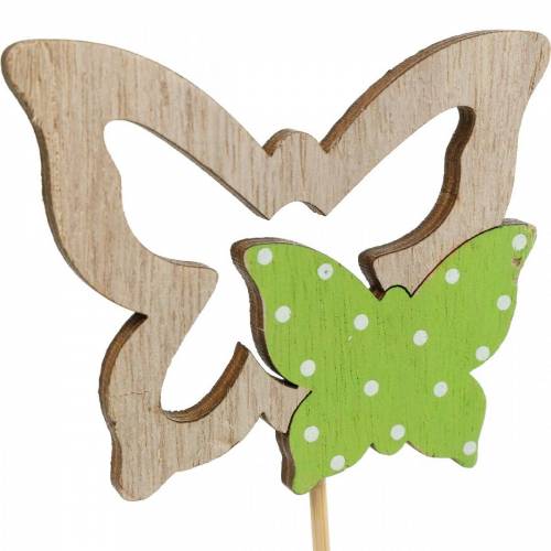 Floristik24 Bouchon de plante papillon sur bâton décoration de printemps en bois 16 pièces