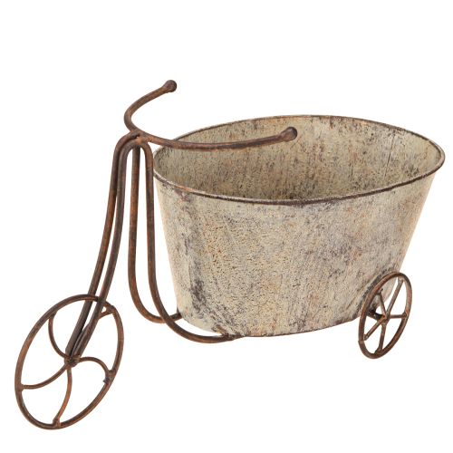 Pot de fleurs Jardinière vélo métal Gris Rouille 34×16×18cm