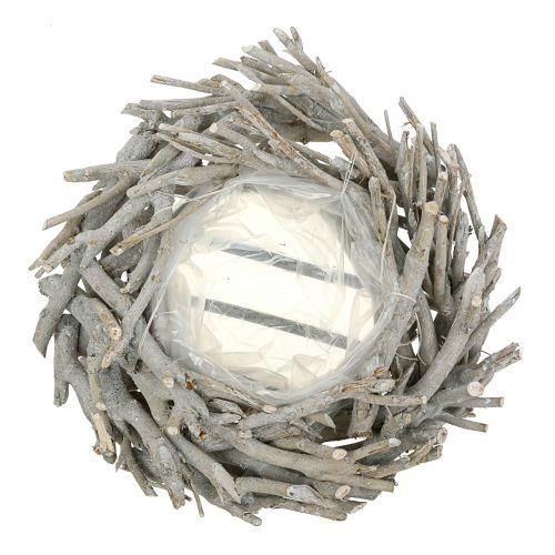 Floristik24 Jardinière corbeille couronne en branchages gris Ø34cm