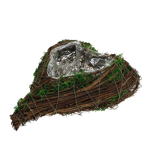 Article Jardinière Coeur Mousse de Vigne 21cm x 26cm H6cm