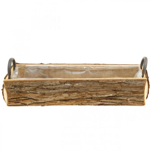 Floristik24 Jardinière, caisse en bois avec écorce, pot de fleur avec anses 46cm
