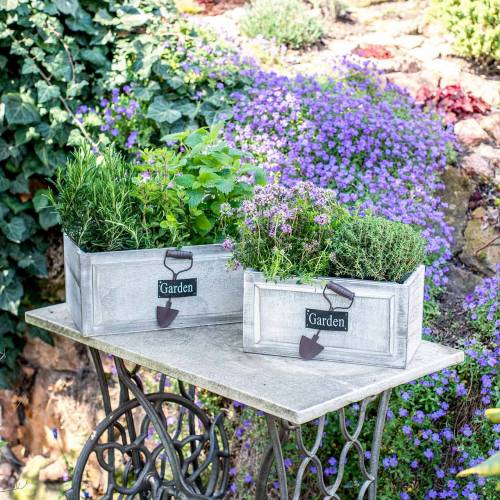 Article Jardinière caisse en bois Garden blanc 32/27/22cm 3 pièces