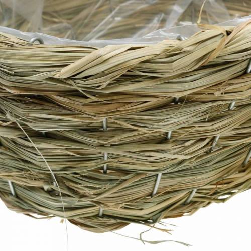 Floristik24 Jardinière en foin, panier décoratif, panier à plantes, panier à fleurs ovale lot de 3