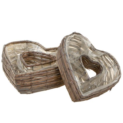 Plant Heart Plant Bowl Heart Gris Naturel 30/40cm Lot de 2