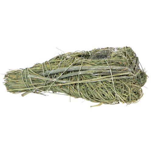 Cœur décoratif en herbe naturelle avec insert en feuille d'aluminium, 14 cm, 2 pièces | Floristik24.be
