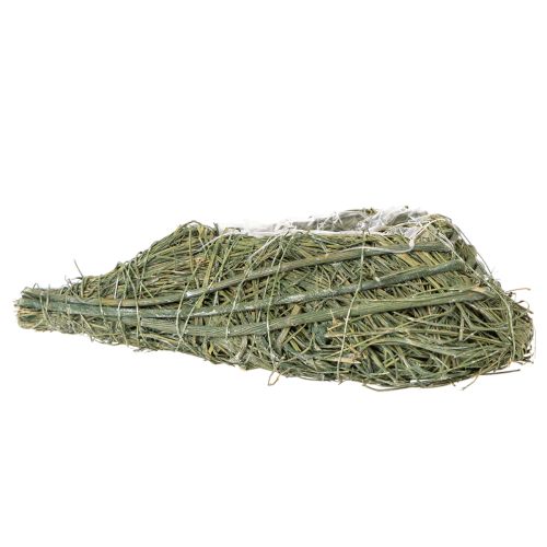 Cœur végétal en matériau naturel avec insert en feuille d'aluminium, 22 cm, 2 pièces | Floristik24.be