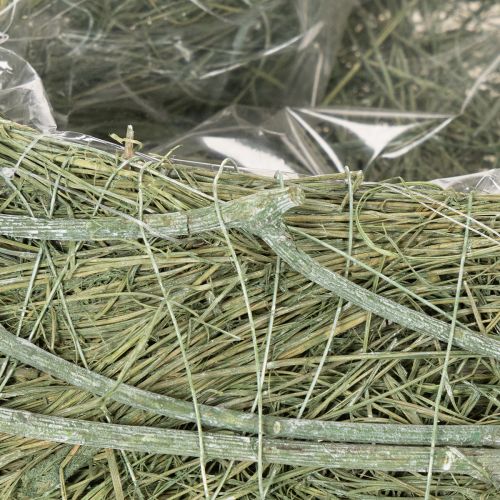 Bol en forme de cœur en herbe naturelle avec feuille de plantation, 38 cm | Floristik24.be