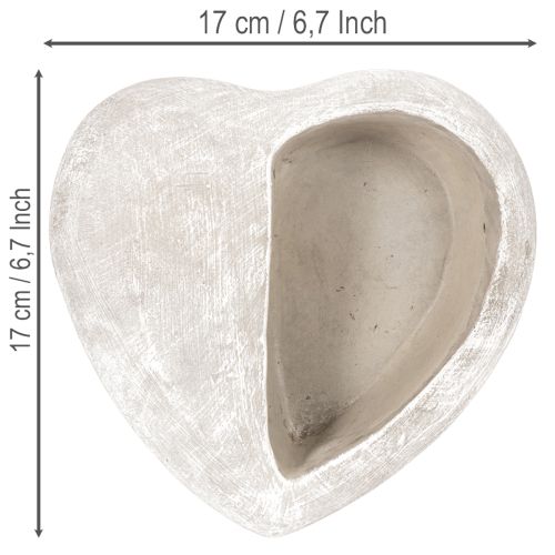 Pot de fleurs en forme de cœur, en pierre reconstituée, pot décoratif, 17 cm | Floristik24.be