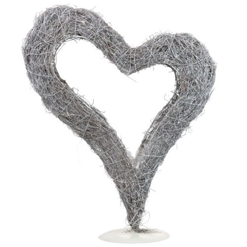 Floristik24 Coeur végétal debout coeur de vigne blanc décoration de table 36×9×48cm