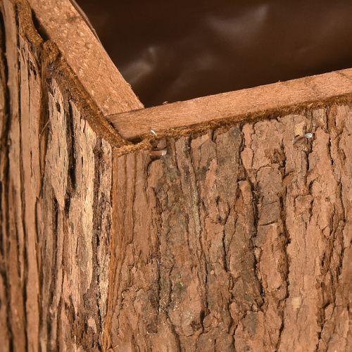 Article Jardinière en bois rectangulaire en écorce de pin 27×10cm