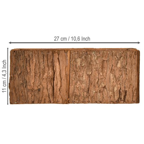 Article Jardinière en bois rectangulaire en écorce de pin 27×10cm