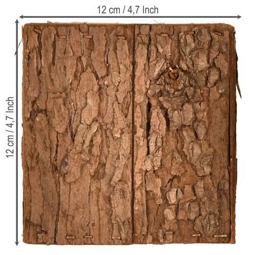 Article Jardinière carrée en bois avec écorce de pin et jardinière 12×12cm
