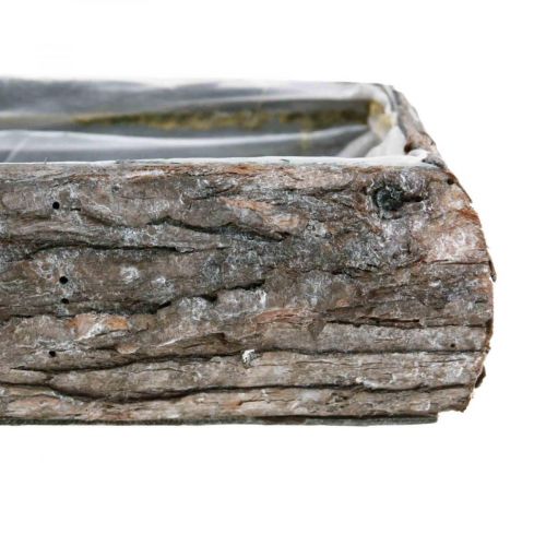 Floristik24 Bac à plantes en bois bol décoratif avec écorce 18×13×6cm