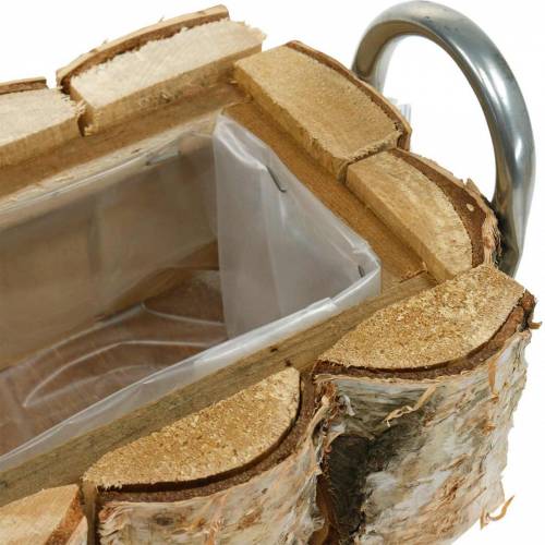 Floristik24 Jardinière bouleau avec anses 40×15×13cm déco bouleau bois