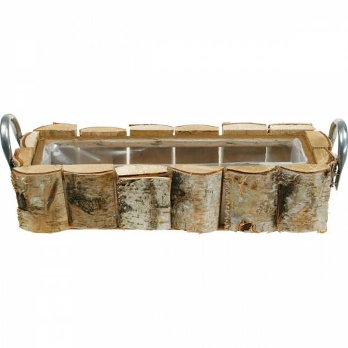 Floristik24 Jardinière bouleau avec anses 40×15×13cm déco bouleau bois
