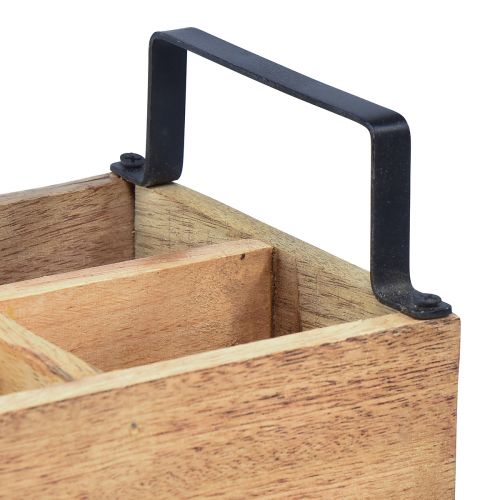 Article Boîte à plantes porte-couverts en bois boîte en bois 4 compartiments L30cm