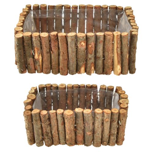 Article Bac à plantes bac à herbes en bois bouleau L23/28cm lot de 2