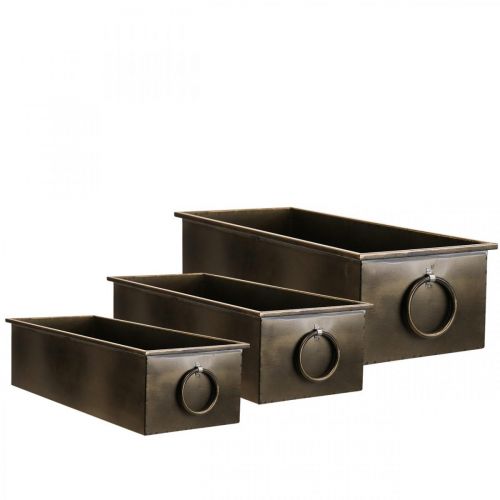 Article Jardinière en métal et laiton 59/53/47 cm Lot de 3